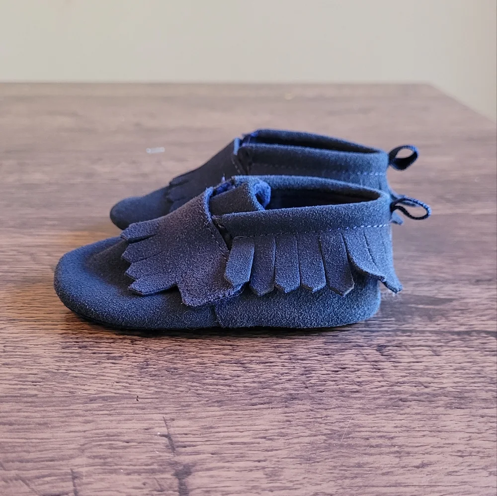 Wonder Nation Toddler Boys sz 3 Moccasin, Navy Blue